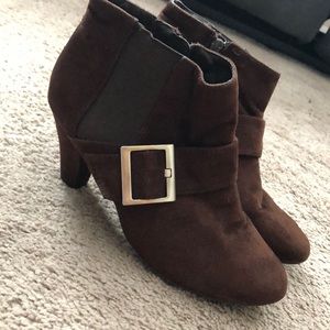 Brown low heal boots